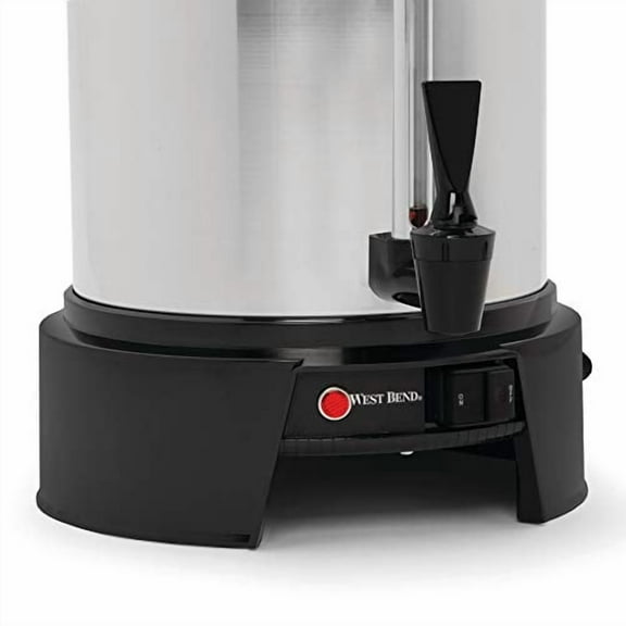 West Bend 13500 Features Automatic Temperature Control Large Capacity with Quick Brewing Smooth Prep and Easy Clean Up NSF Approved, 55-Cup, Silver