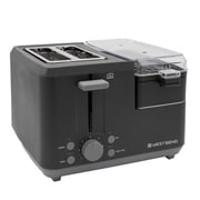 West Bend Multifunctional Breakfast Station, 2-Slice Toaster with Egg Cooker and Meat Warmer, in Black (78500)