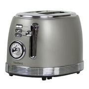 West Bend 2-Slice Stainless Steel Toaster Retro-Style with 4 Functions and 6 Settings, Gray