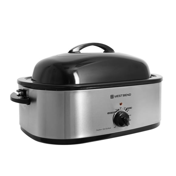 West Bend 20 QT. Roaster Oven with Rack and High Dome Lid in Stainless Steel (ROWB20QTSS13)