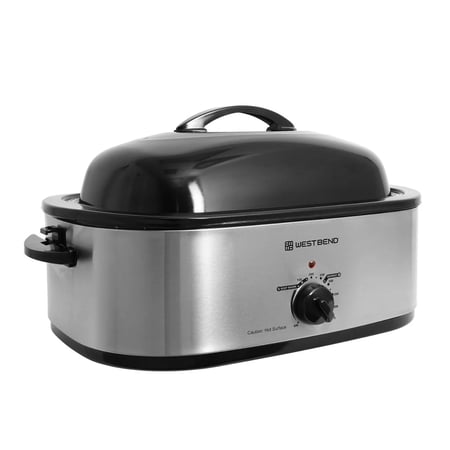 West Bend 20QT Roaster Oven with Rack and High Dome Lid in Stainless Steel