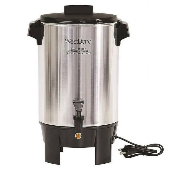 West Bend 30-Cup Coffee Maker, Polished Aluminum