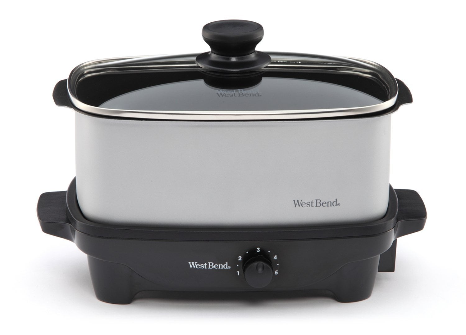 West Bend 4 Quart Slow Cooker, 3 piece system includes warmer tray, non  stick pan and lid