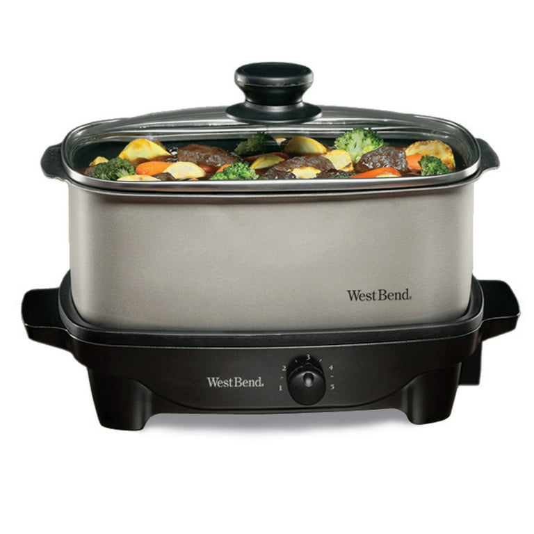 West Bend 6-Quart Stainless Steel Oval Slow Cooker