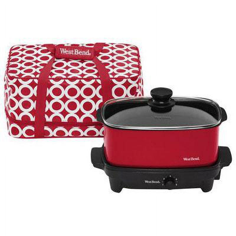 West Bend 87906R 6 Qt. Oblong Slow Cooker with Tote - Red, 1 - Kroger
