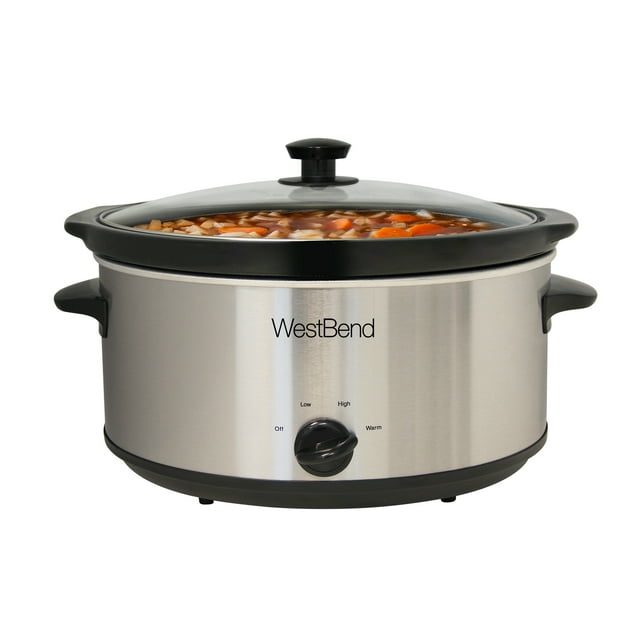 West Bend 87156 6 Qt. Oval Crockery Slow Cooker