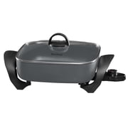 West Bend 12-Inch Family-Sized Electric Skillet with Diamond Shield Scratch-Resistant, Non-Stick Coating, in Gray SKWB12GY13