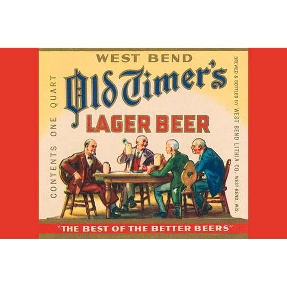 West Bend Old Timer's Lager Beer- Fine Art Canvas Print (20" x 30")