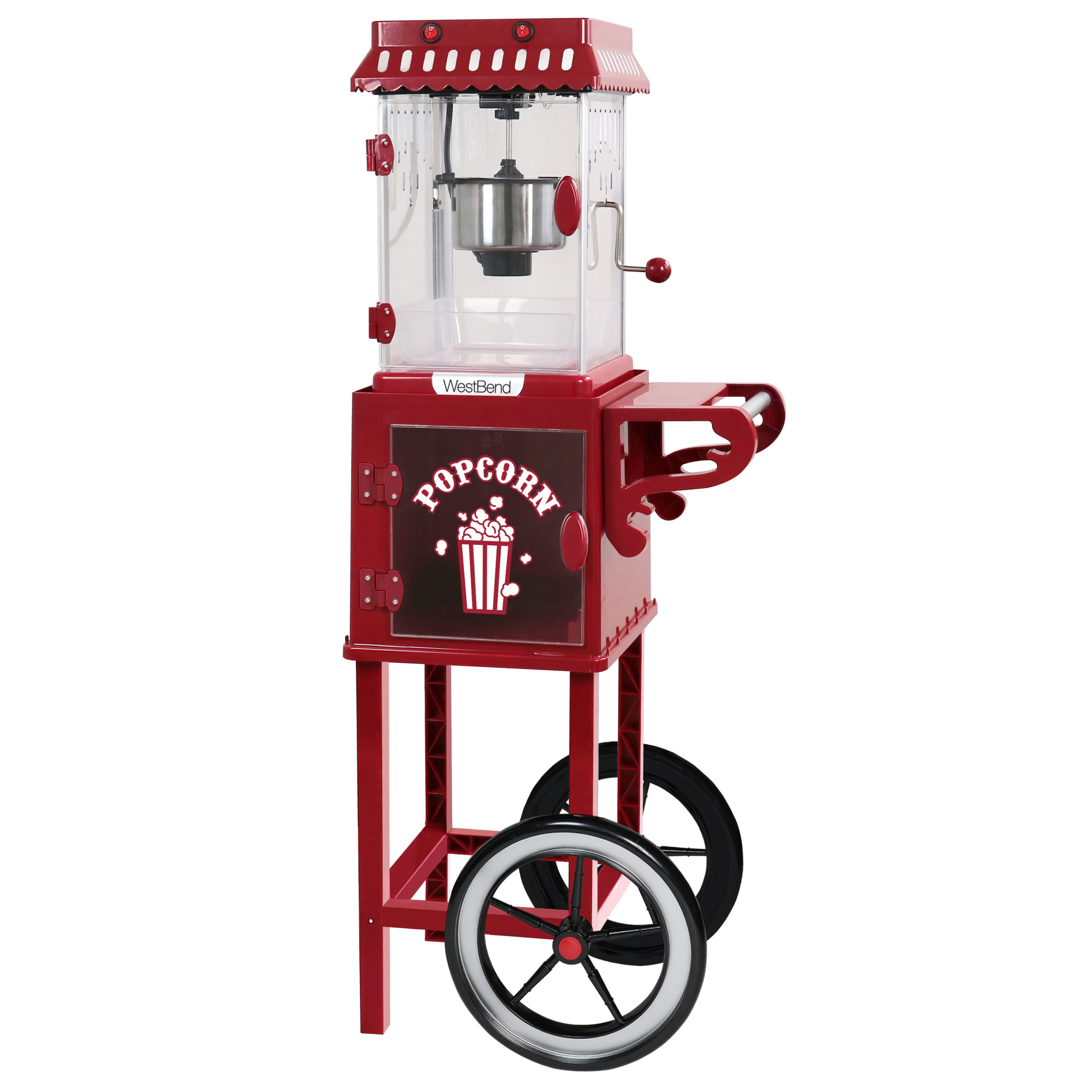 West Bend Popcorn Machine and Cart, 10-Cup Capacity, in Red (PCMC20RD13), 14.35 lb., New - image 1 of 6