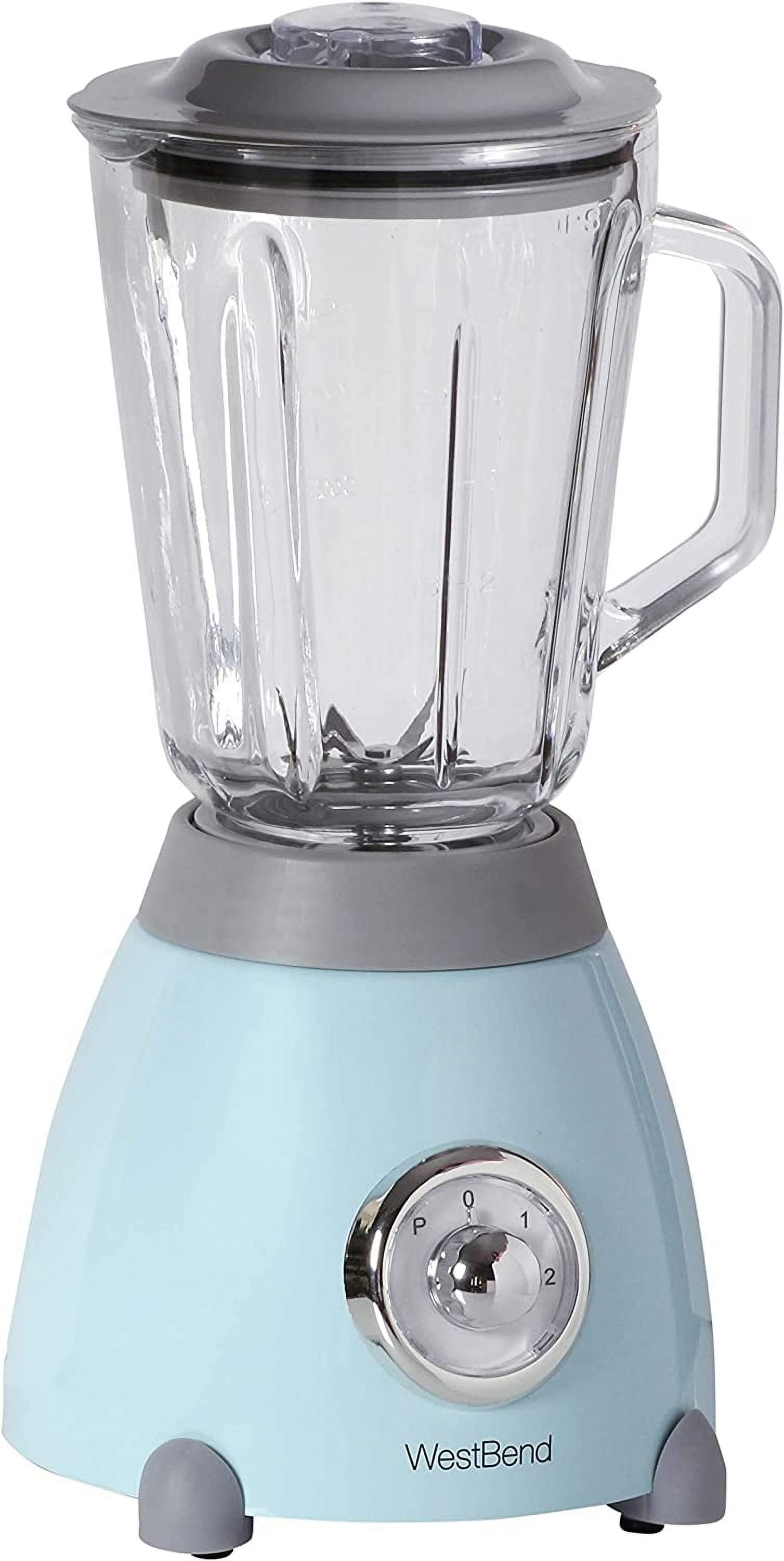 West Bend Retro Style Blender with BPA-Free 48 oz. Glass Jar, Blue
