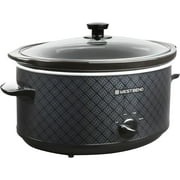 West Bend Slow Cooker 6-Quart Manual Crockery Style with Dishwasher Safe Oval Ceramic Crockpot and Glass Lid Two Temperature Settings Plus حافظ على الدفء ، 330 واط ، أسود