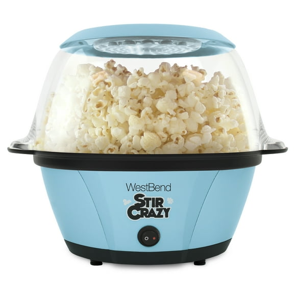 West Bend Stir Crazy 6QT. Blue Stirring Popcorn Machine With Serving Bowl