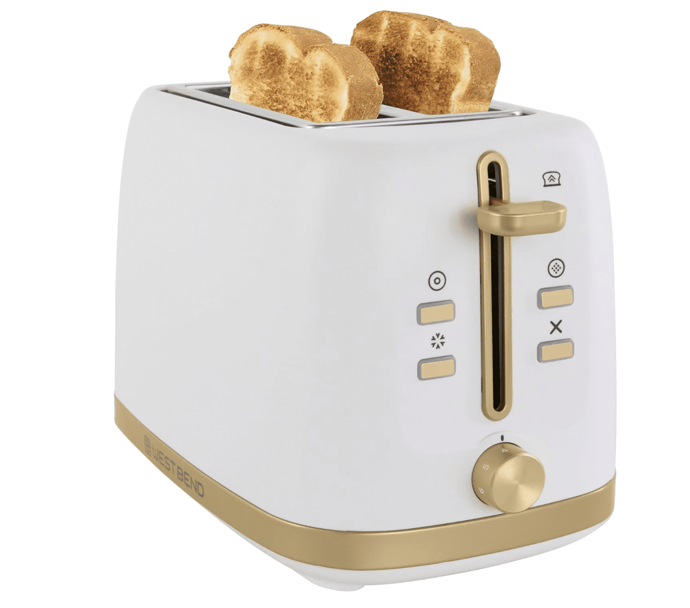 West Bend Timeless 2-Slice Toaster, in White/Gold (TTWB2SWG13)
