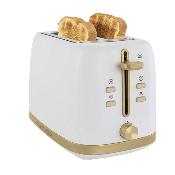 West Bend Timeless 2-Slice Toaster, in White/Gold (TTWB2SWG13)