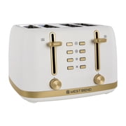 West Bend Timeless 4-Slice Toaster, in White/Gold TTWB4SWG13