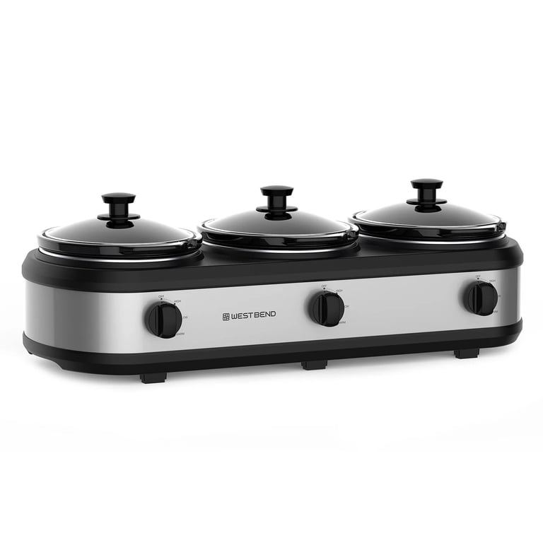 West Bend Triple Slow Cooker, 3 x 2.5 Qt, Silver - Walmart.com