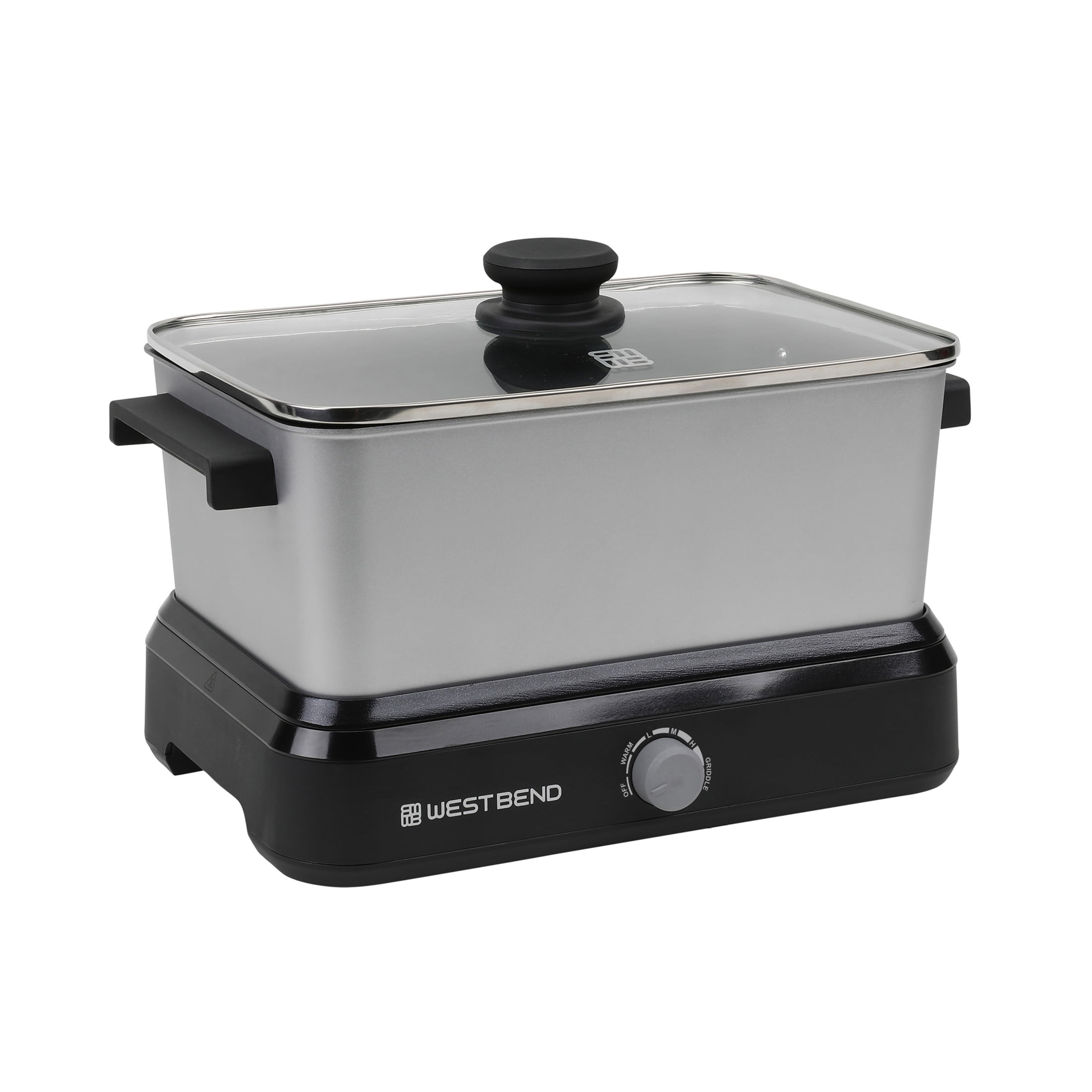 West Bend Versatility Cooker with Storage Bag and Non-Stick Surface, 6 Qt. Capacity, in Silver (87906)
