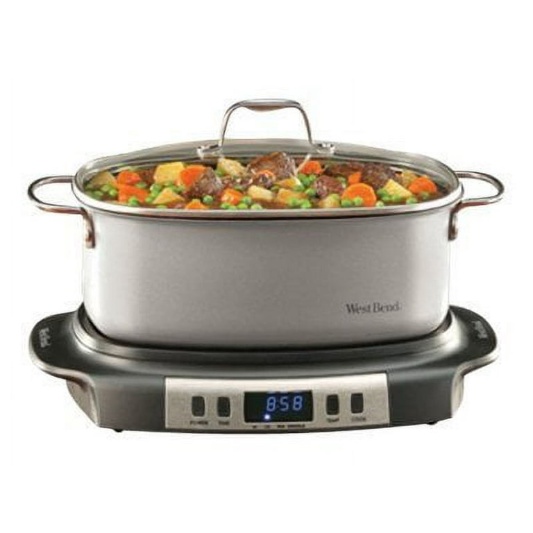 West Bend 5-Quart Gray Rectangle Slow Cooker in the Slow Cookers department  at