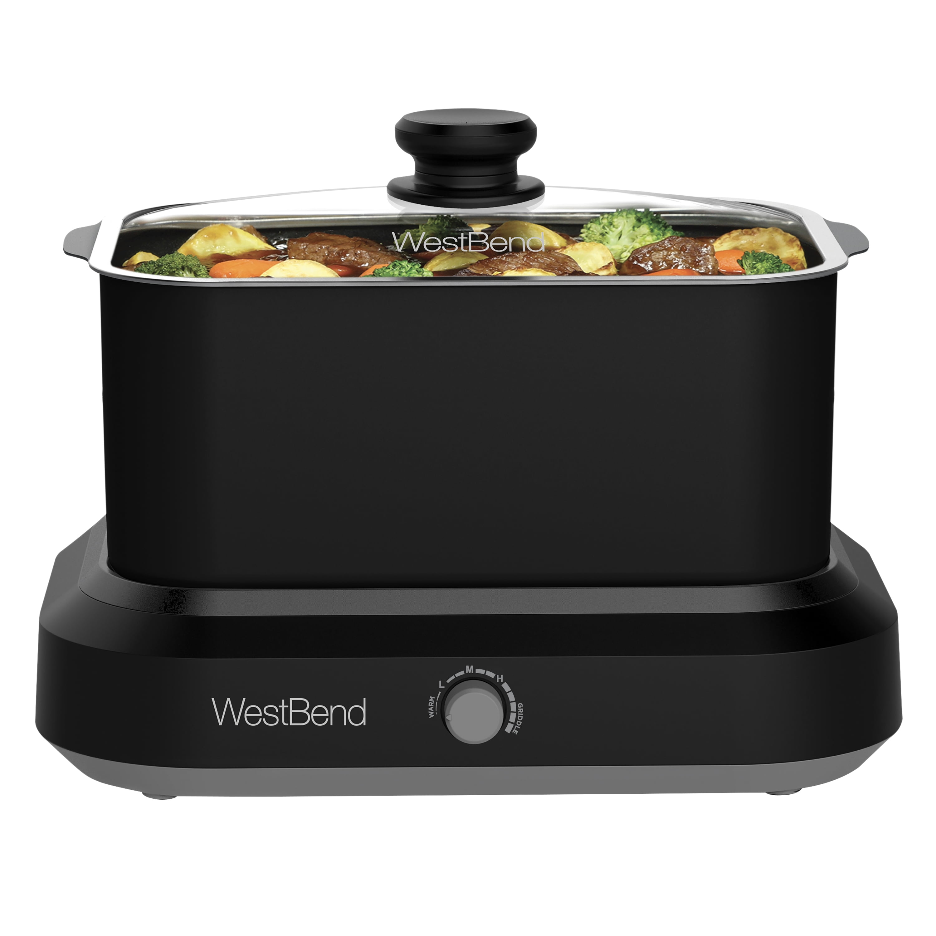 West Bend Versatility Slow Cooker with Thermal Travel Tote and Non-Stick  Surface, 6 Qt. Capacity, in Silver (87906)
