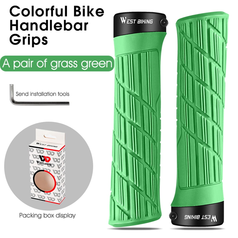 West Biking Bicycle Handlebar Grips Anti-Slip Silicone Mountain