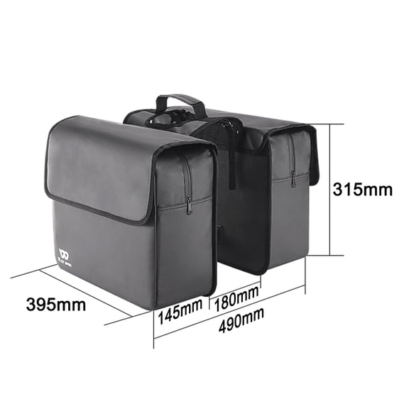 West Biking Bicycle Rear Seats Bag Large Capacity Waterproof Cycle Bag Rack Luggage Carrier Double Pannier 36 Liters / 9.5 Gallons Black 16.1 Inches / 41 cm Length 4.0 lbs / 1.8 kg Weight