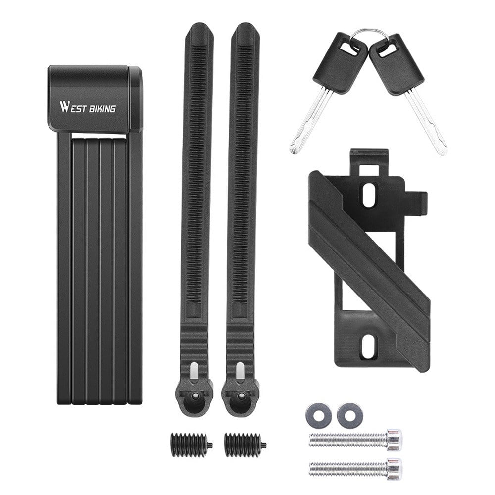 West Biking Foldable Anti-Theft Chain Lock for Bikes and Motorcycles