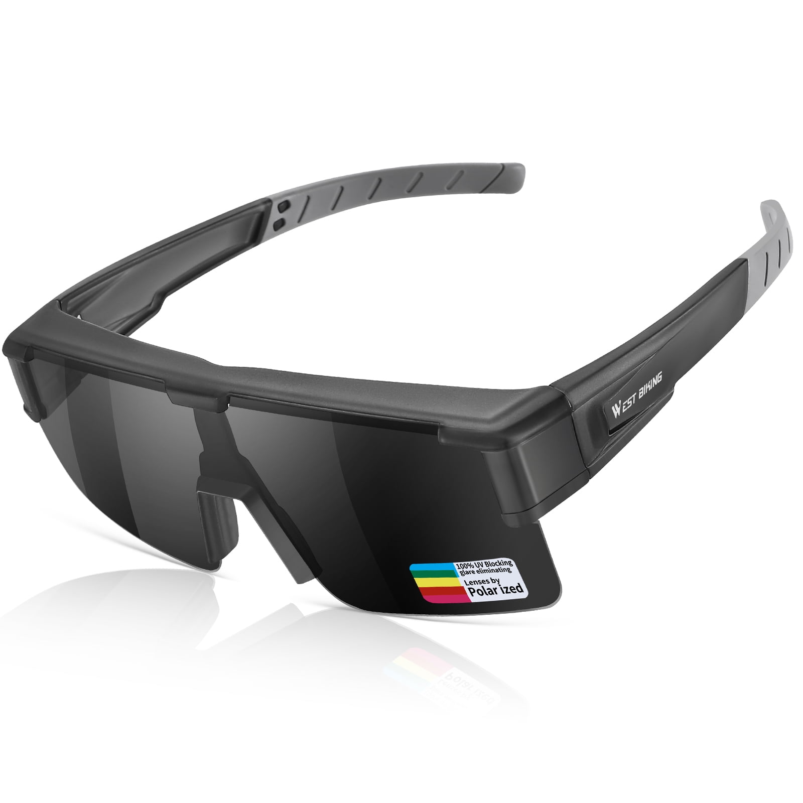 Wrap Around Bikers Sunglasses Men's Polarized Wrap-around