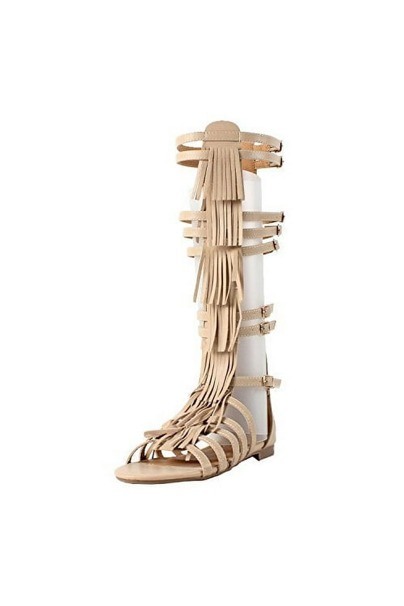 Nairobi Fringe Sandals (Beige, 6)