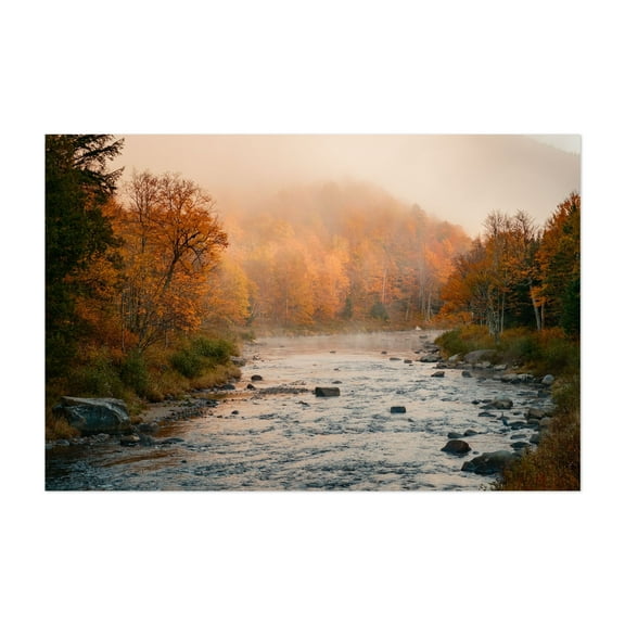 West Branch Ausable River, Adirondack Mountains 02 - Wilmington New York Photography Autumn Landscape Scenic Nature Woodland Forest Unframed Wall Art Print 4 x 6 inches