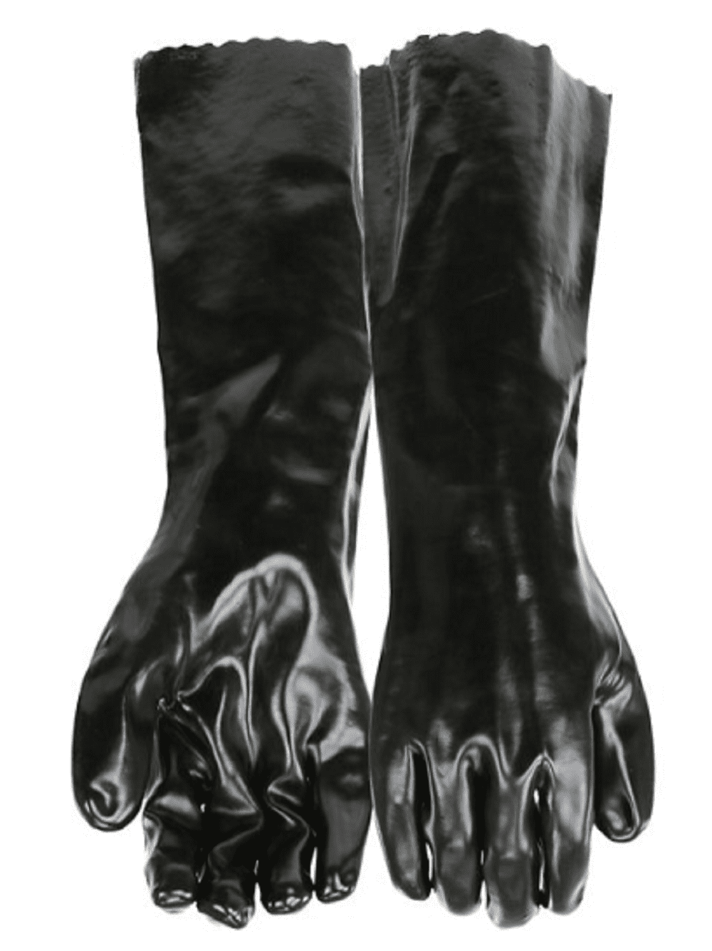 West Chester 12018/L 18 in. Men's PVC Protective Gloves- Black, Large