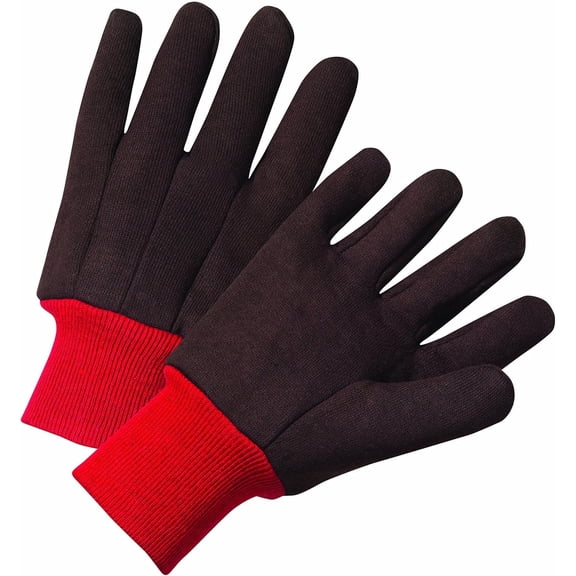 West Chester 750RKW Standard Poly Cotton Jersey Gloves - [Pack of 12] X-Large, Black/Red, Knit Wrist, Clute Cut, Straight Thumb