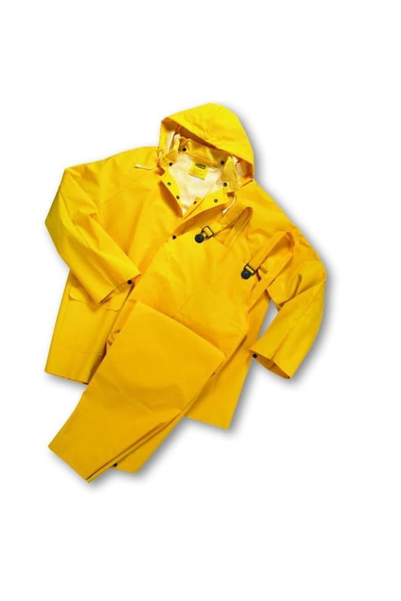 West Chester 813-4035FR-2XL 0.35 mm Flame Resistant PVC Polyester Rainsuit, 2XL - Yellow - 3 Piece