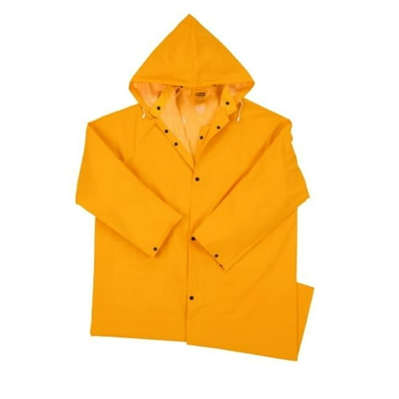 West Chester 813-4148-M 0.35 mm PVC Over Polyester 48 in. Raincoat, Medium - Yellow