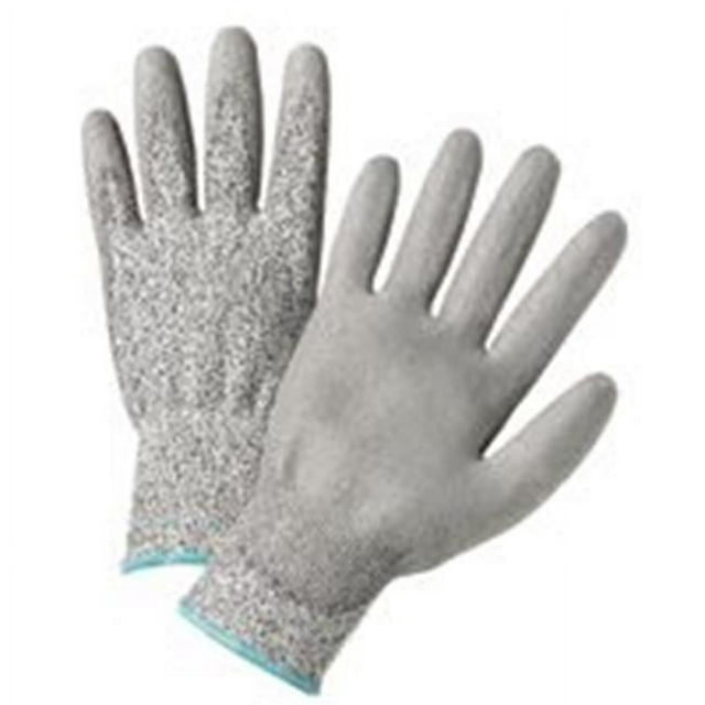 West Chester 813-720DGU-L Gray Pu Palm Coated Speckle Gray Hppe Gloves