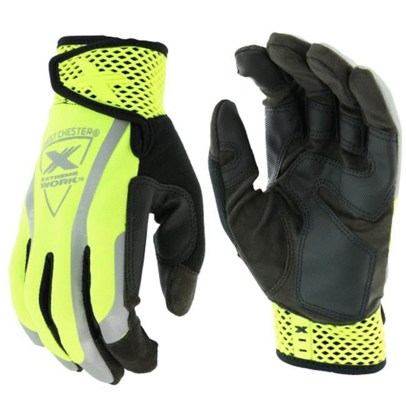 West Chester 81389308XL Extreme Work Vizx Safety Gloves, Green