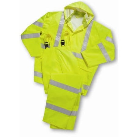 West Chester Class 3 Hi-Vis Lime Green Rain Suit, 5X-Large (3 Units)