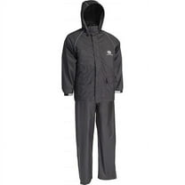 John Deere 2-Piece Rain Suit, Waterproof Rain Jacket and Pants Set with Adjustable Hood, Black, Large