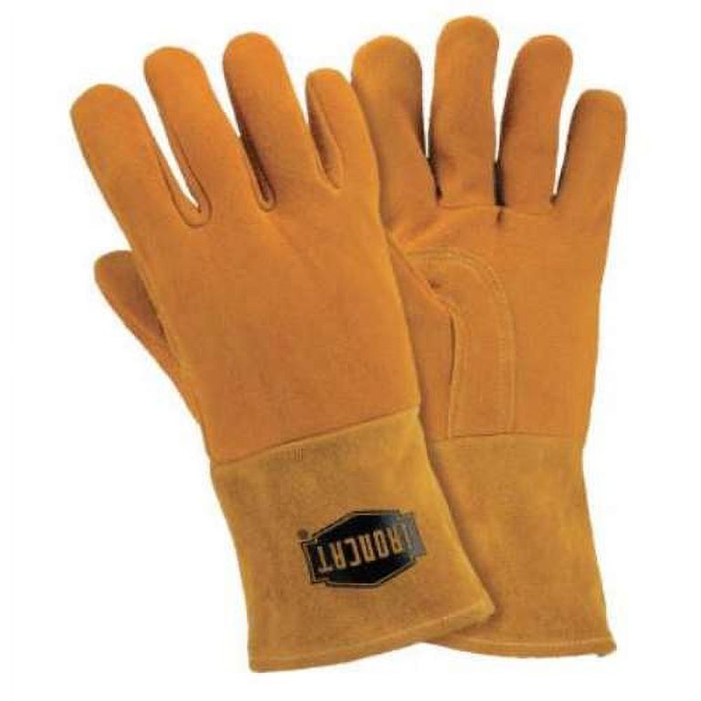 Insulated Top Grain Reverse Deerskin Mig Welding Gloves Large