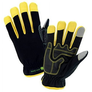 John Deere Men's Large Cowhide Leather Black Work Glove - Power