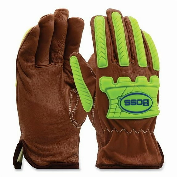 Protective Products 112-KS993KOAB-LG Xtreme Leather Drivers Gloves, Goatskin Leather, Para-Aramid Lining, Brown - Large