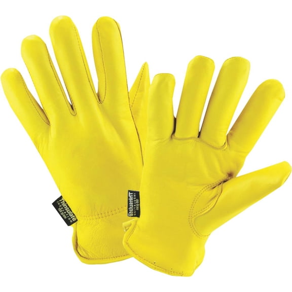 West Chester Protective Gear Men's Deerskin Leather Insulated Work Glove - Medium, Yellow