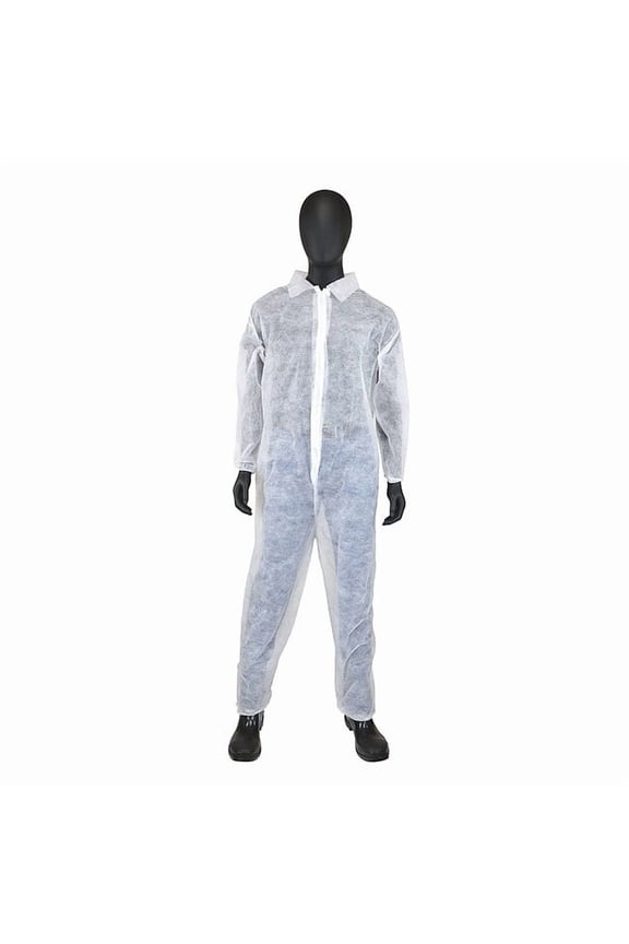 White Polypropylene Coverall 2XL Zipper