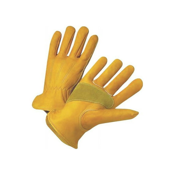 West Chester Protective Gear Grain Leather Glove - Cowhide - Small, Yellow
