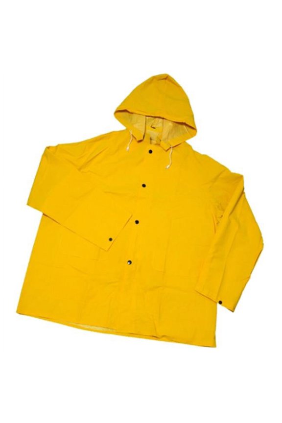 West Chester Rainsuit, Jacket w/Detachable Hood, 0.35 mm PVC/Polyester, Yellow, X-Large - 1 EA (813-4036/XL)