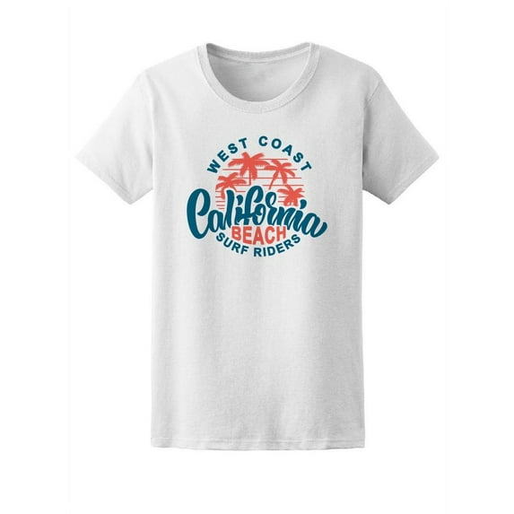 West Coast California Beach Surf T-Shirt Women -Image by Shutterstock, Female Medium