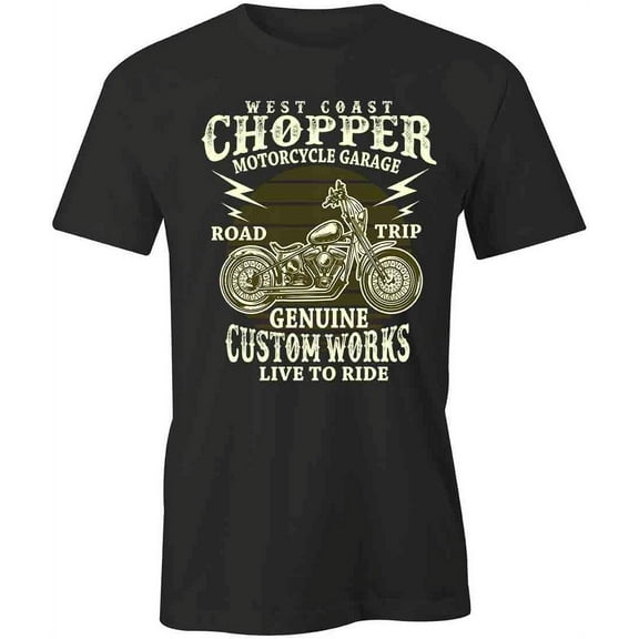West Coast Chopper T-Shirt | Cool Motorcycle Black Tee Gift