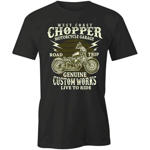 West Coast Chopper T-Shirt | Cool Motorcycle Black Tee Gift
