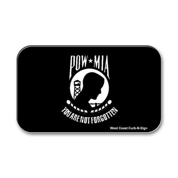West Coast Curb-N-Sign Reflective Vinyl Car Sticker, 3X5in (POW MIA)