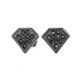 thumbnail image 1 of West Coast Jewelry Women's Micro Pave Crystal Diamond-Shaped Hematite Stud Earrings, 1 of 3