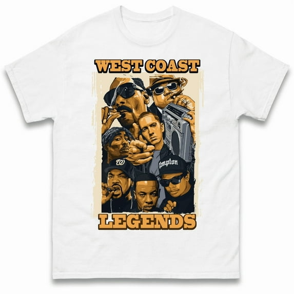 West Coast Legends T-Shirt,White Color,Size XL